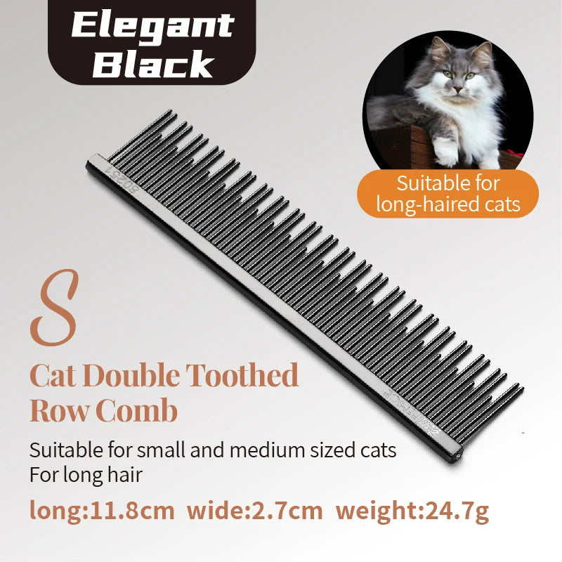 Fenice Professional Anti-Corrosion Grooming Comb For Dogs Cats Tapered Stainless Steel Pins Pet Grooming Supplies