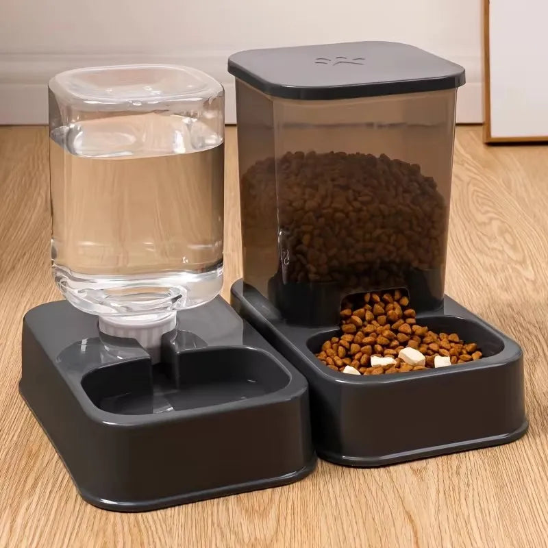 Automatic Cat and Dog Feeder with Water Dispenser, Battery-Free Portion Control Bowl for Pets