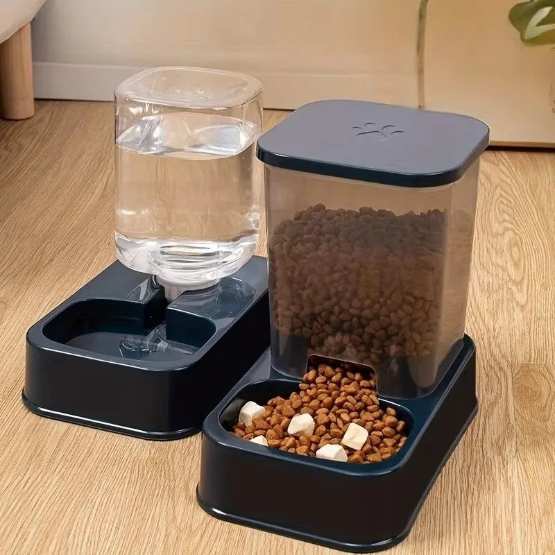 Automatic Cat and Dog Feeder with Water Dispenser, Battery-Free Portion Control Bowl for Pets
