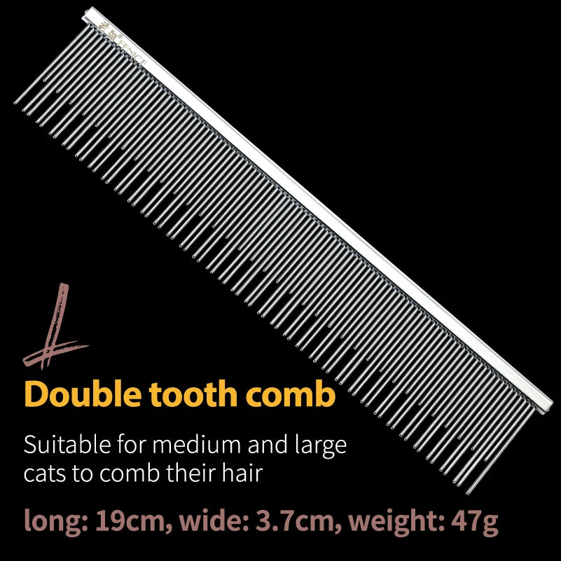 Fenice Professional Anti-Corrosion Grooming Comb For Dogs Cats Tapered Stainless Steel Pins Pet Grooming Supplies