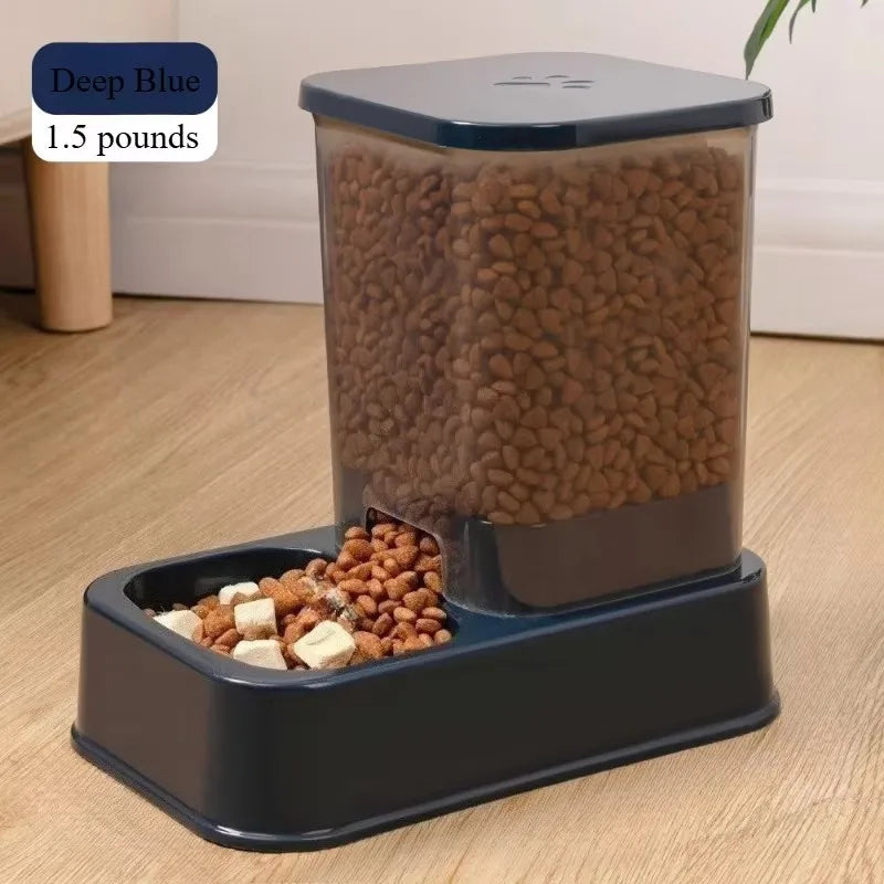 Automatic Cat and Dog Feeder with Water Dispenser, Battery-Free Portion Control Bowl for Pets