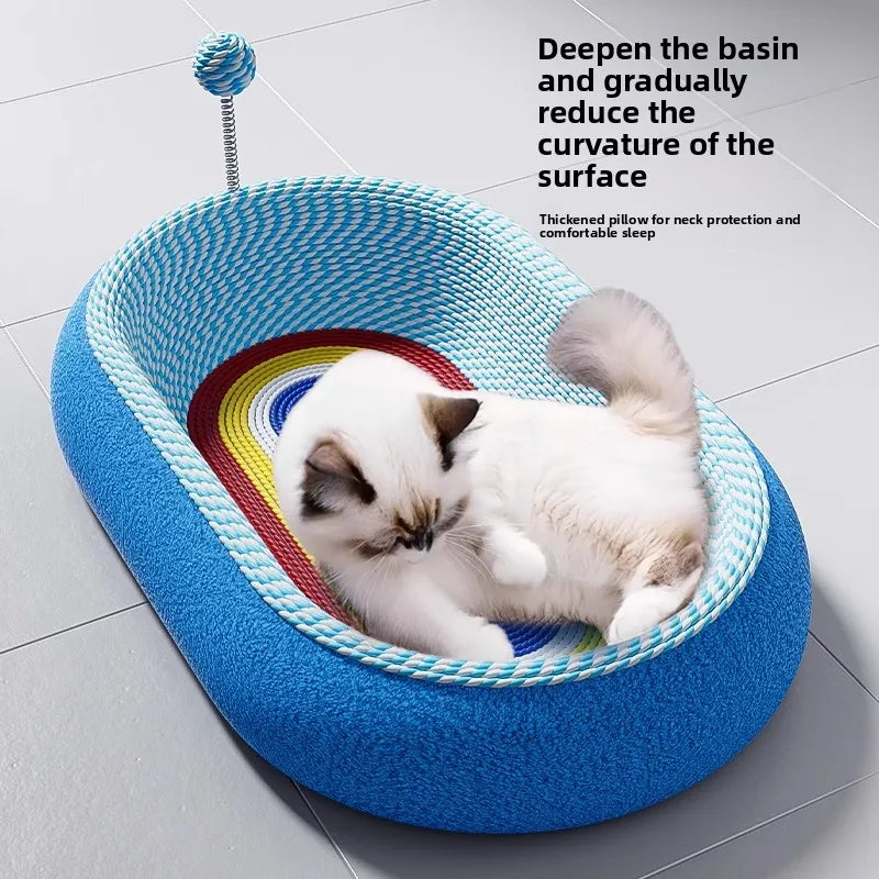 Cat Bed Cat Scratcher Comb Interactive Toy All-in-One Deep Sleep Durable Non-Shedding Scratch Pad for Cats Kitten Pet Supplies