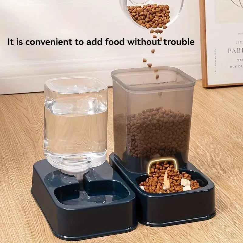 Automatic Cat and Dog Feeder with Water Dispenser, Battery-Free Portion Control Bowl for Pets